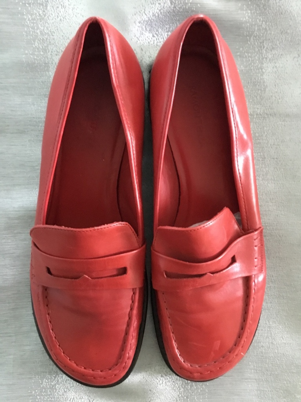 Ramon Tenza Red Leather Penny Loafers- NWOT- Made In Brazil